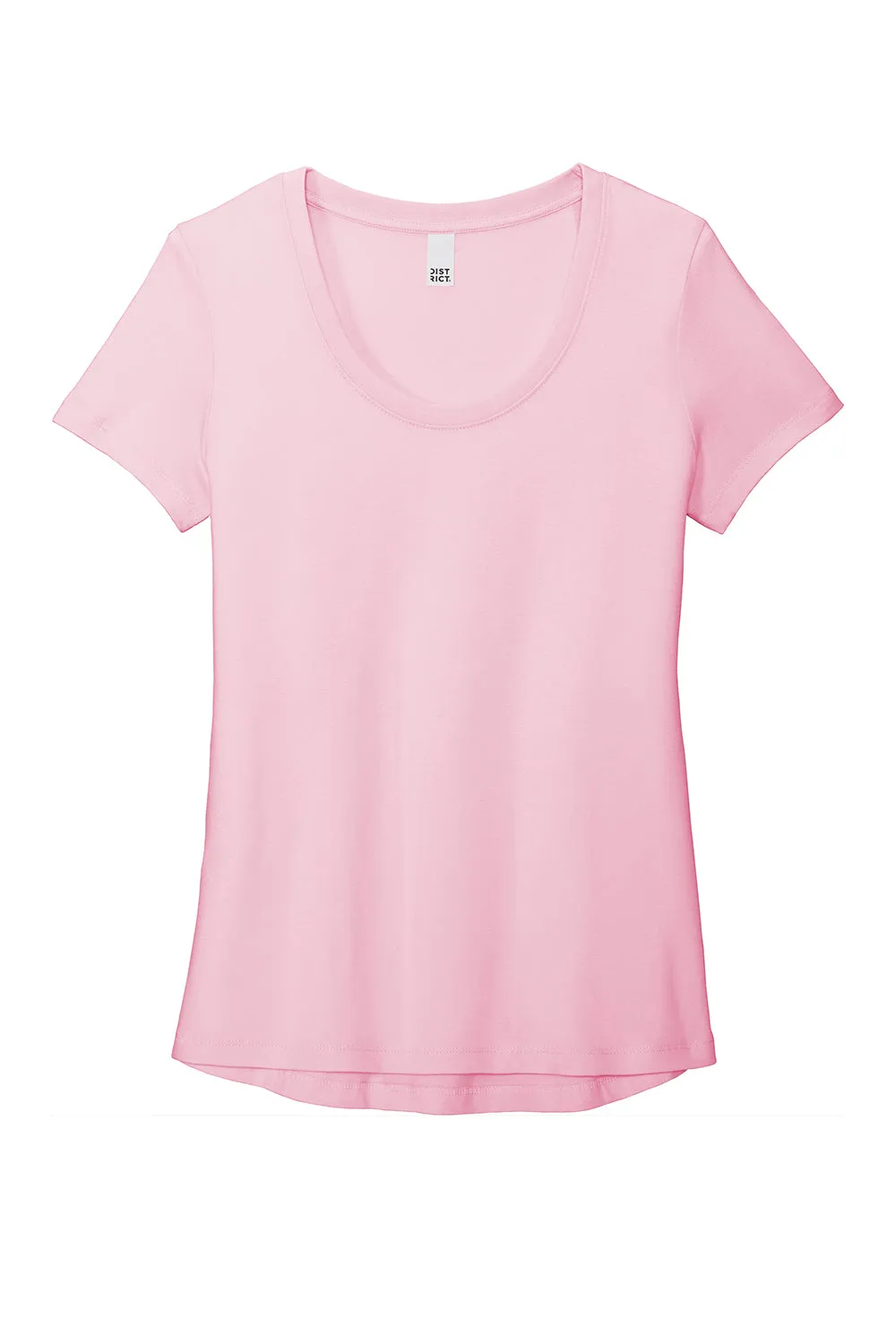 District Womens Flex Short Sleeve Scoop Neck T-Shirt - Lilac Pink - Closeout  Buy new Clothing District