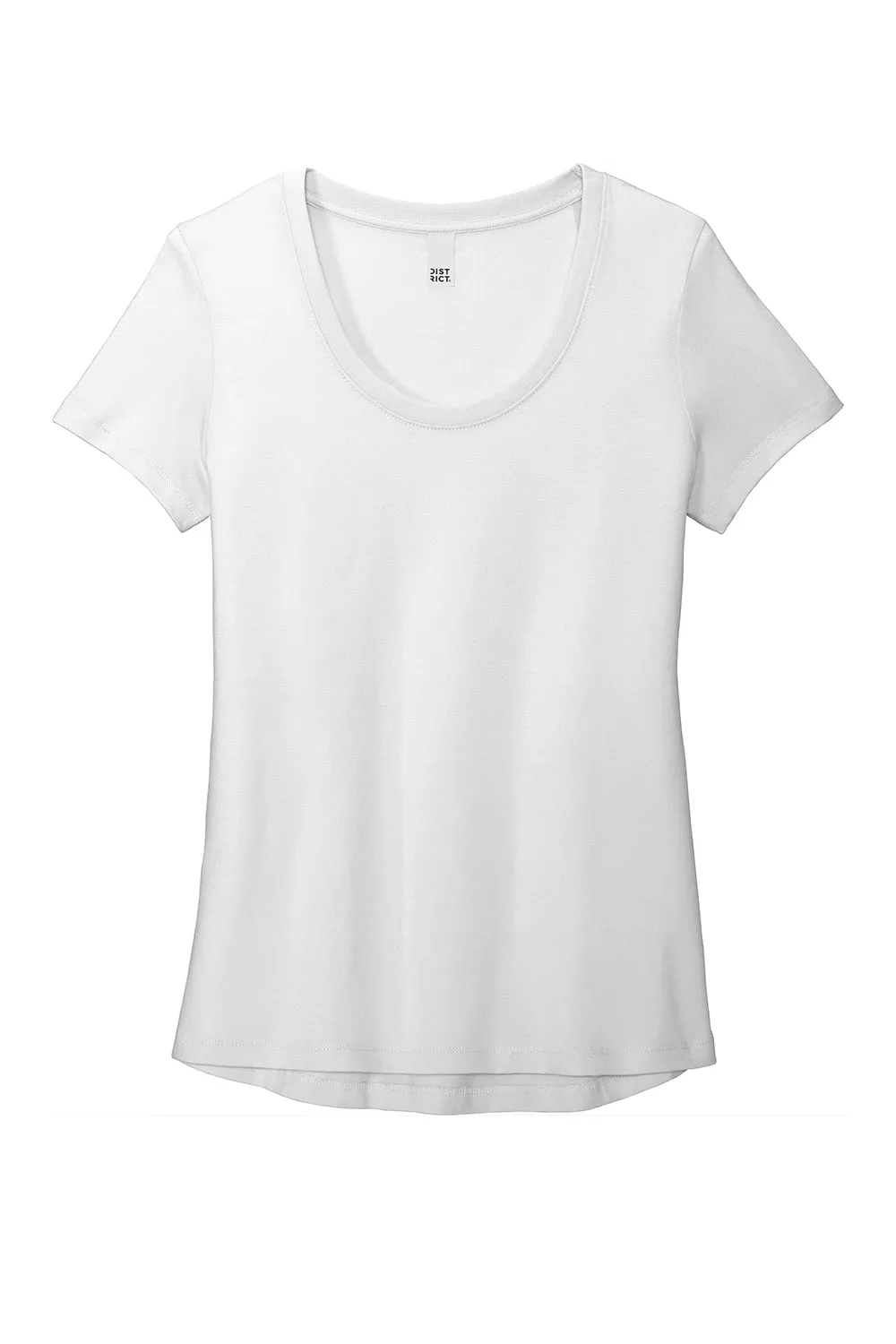 District Womens Flex Short Sleeve Scoop Neck T-Shirt - White  Buy new Clothing District