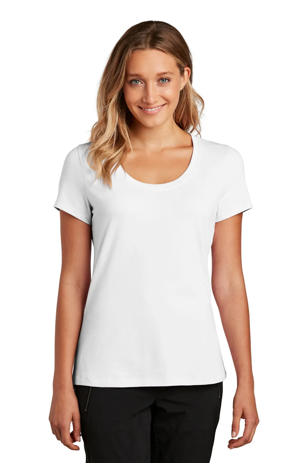 District Womens Flex Short Sleeve Scoop Neck T-Shirt - White  Buy new Clothing District