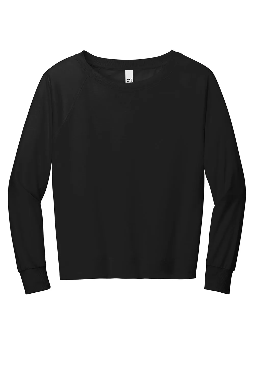 District Womens French Terry Crewneck Sweatshirt - Black  Buy new Clothing District