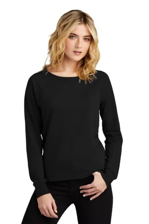 District Womens French Terry Crewneck Sweatshirt - Black  Buy new Clothing District
