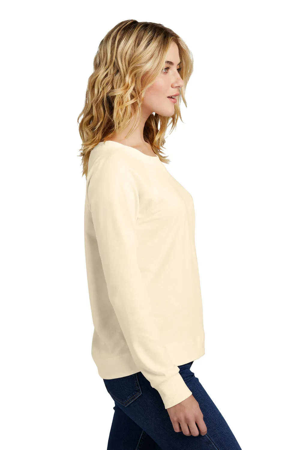 District Womens French Terry Crewneck Sweatshirt - Gardenia  Buy new Clothing District