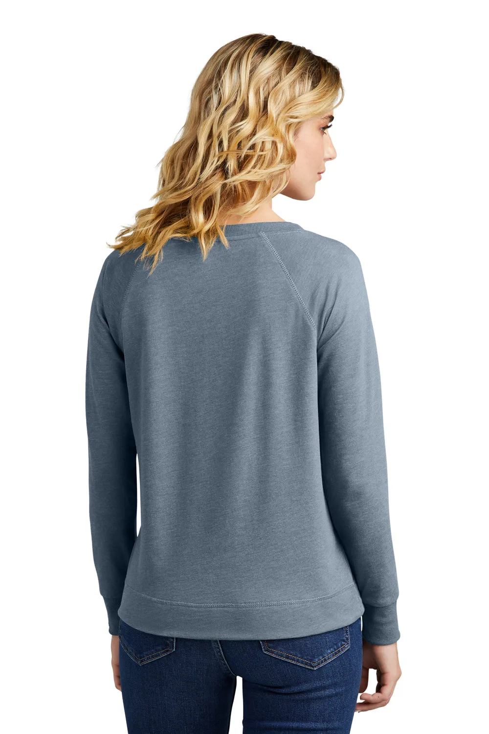 District Womens French Terry Crewneck Sweatshirt - Heather Flint Blue  Buy new Clothing District