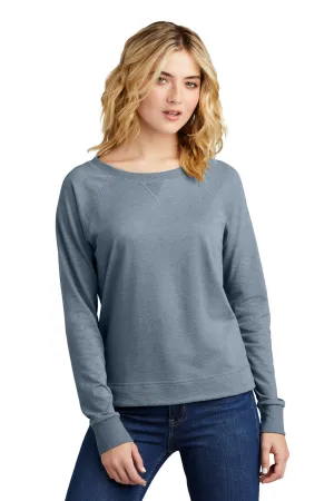 District Womens French Terry Crewneck Sweatshirt - Heather Flint Blue  Buy new Clothing District