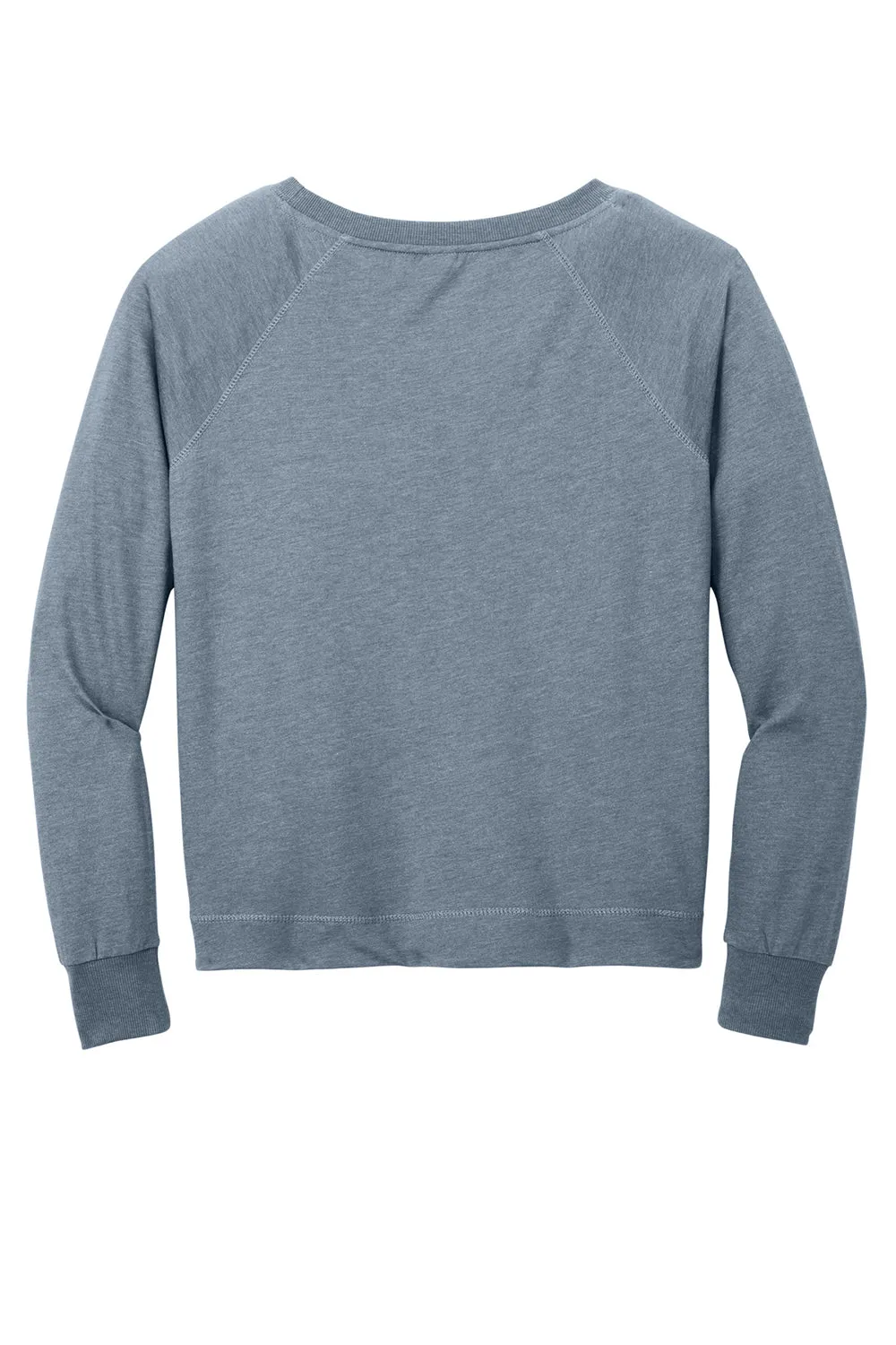 District Womens French Terry Crewneck Sweatshirt - Heather Flint Blue  Buy new Clothing District