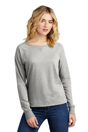 District Womens French Terry Crewneck Sweatshirt - Heather Light Grey  Buy new Clothing District