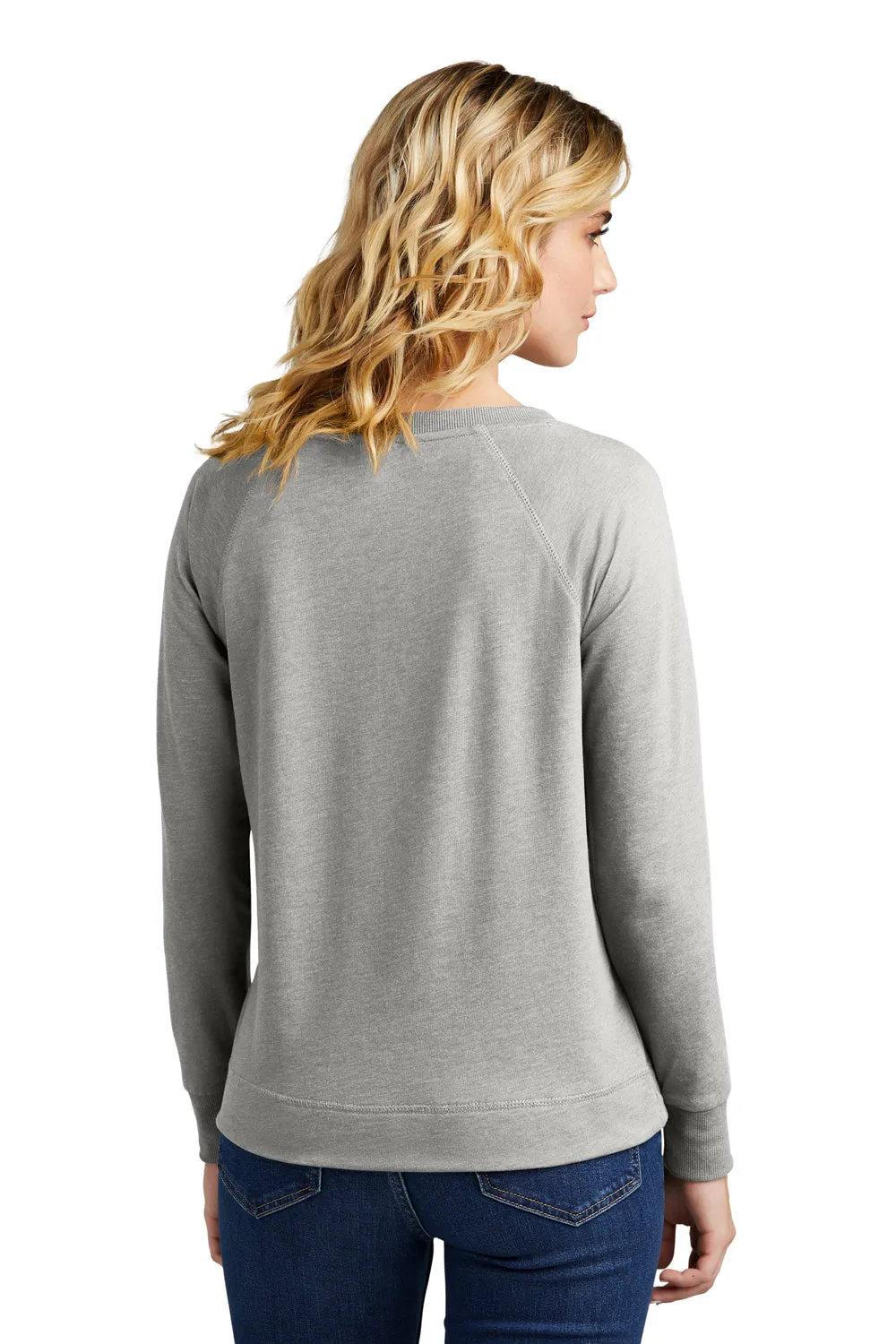 District Womens French Terry Crewneck Sweatshirt - Heather Light Grey  Buy new Clothing District