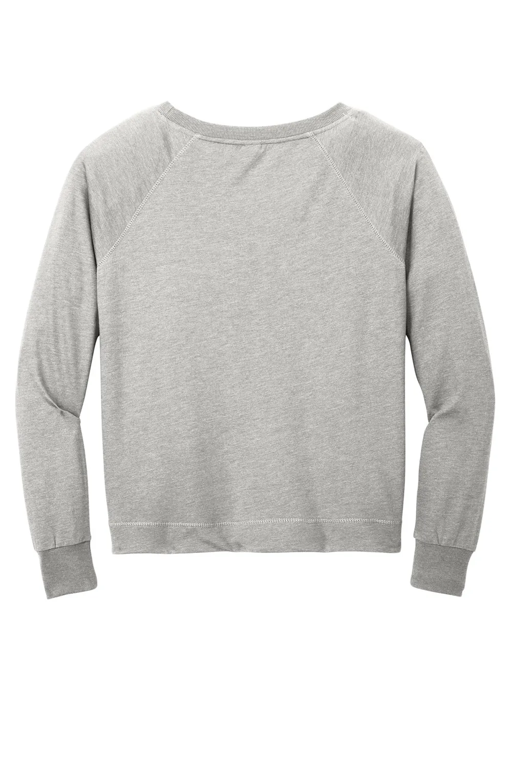 District Womens French Terry Crewneck Sweatshirt - Heather Light Grey  Buy new Clothing District