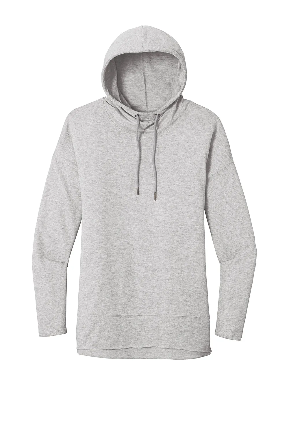 District Womens French Terry Hooded T-Shirt Hoodie - Heather Light Grey  Buy new Clothing District