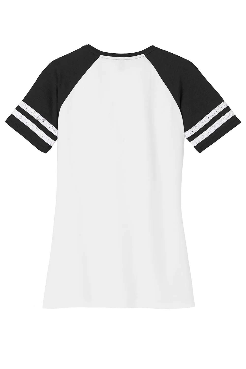 District Womens Game Short Sleeve V-Neck T-Shirt - White/Black  Buy new Clothing District