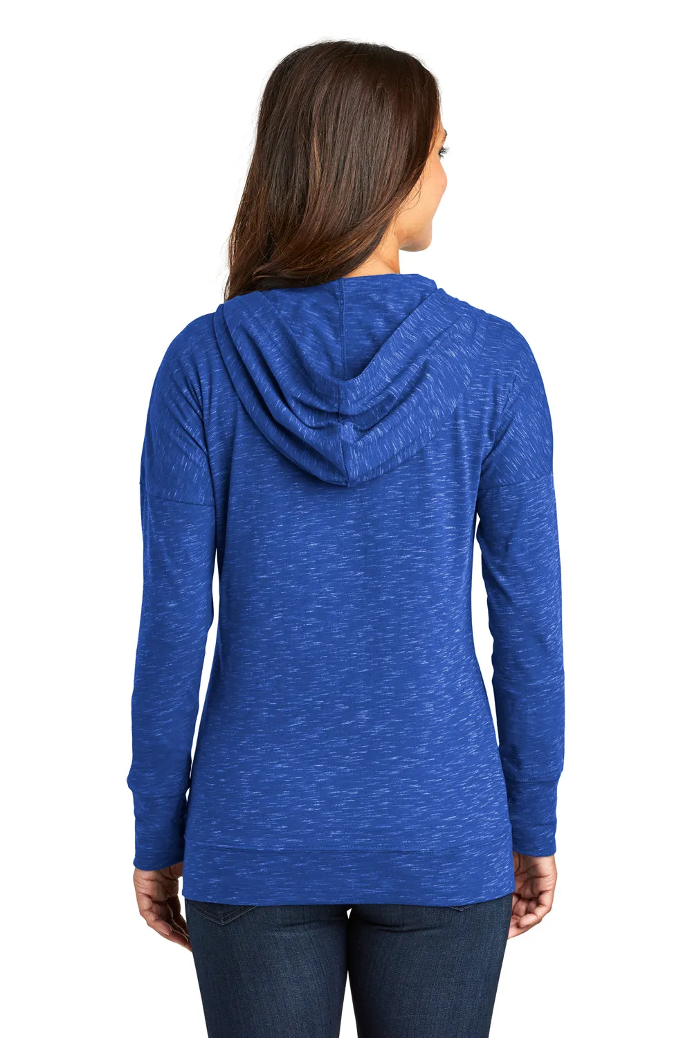 District Womens Medal Full Zip Hooded Sweatshirt Hoodie w/ Pockets - Deep Royal Blue  Buy new Clothing District