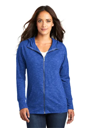 District Womens Medal Full Zip Hooded Sweatshirt Hoodie w/ Pockets - Deep Royal Blue  Buy new Clothing District