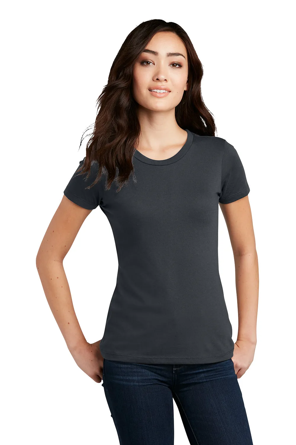 District Womens Perfect Blend Short Sleeve Crewneck T-Shirt - Charcoal Grey  Buy new Clothing District