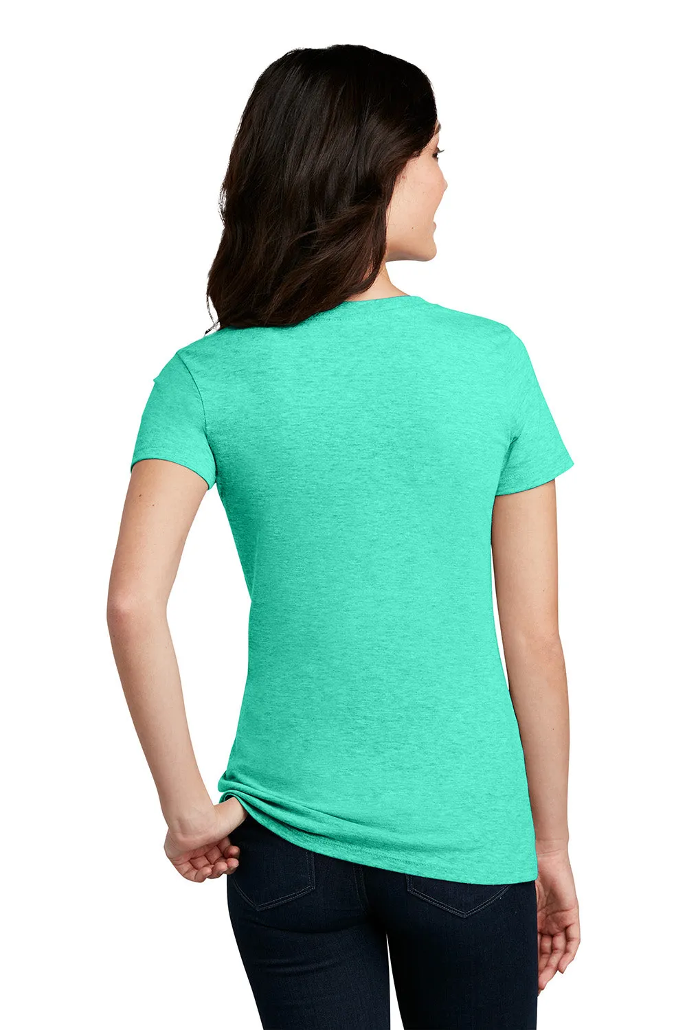 District Womens Perfect Blend Short Sleeve Crewneck T-Shirt - Heather Aqua Green  Buy new Clothing District