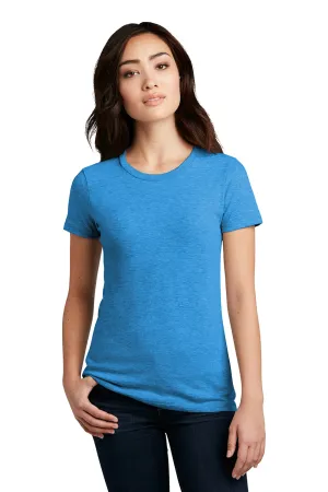 District Womens Perfect Blend Short Sleeve Crewneck T-Shirt - Heather Bright Turquoise Blue  Buy new Clothing District