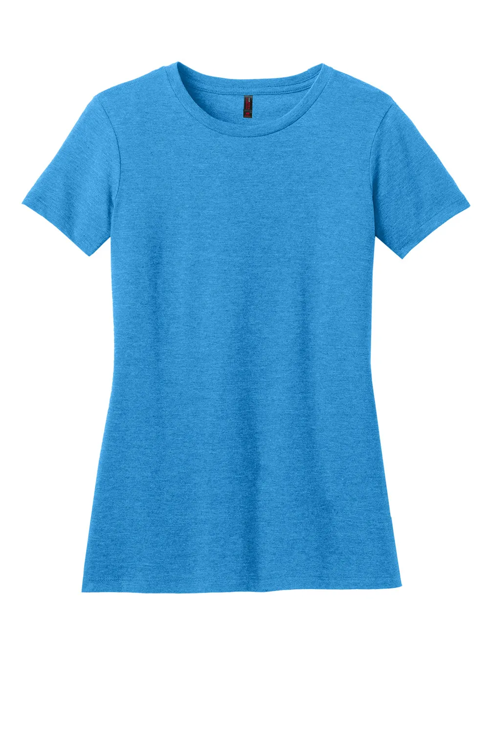 District Womens Perfect Blend Short Sleeve Crewneck T-Shirt - Heather Bright Turquoise Blue  Buy new Clothing District