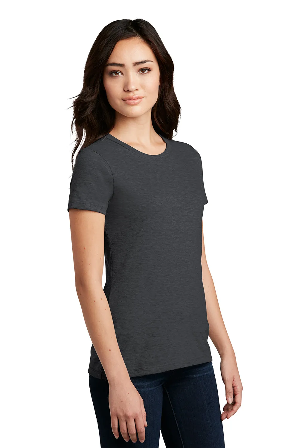 District Womens Perfect Blend Short Sleeve Crewneck T-Shirt - Heather Charcoal Grey  Buy new Clothing District
