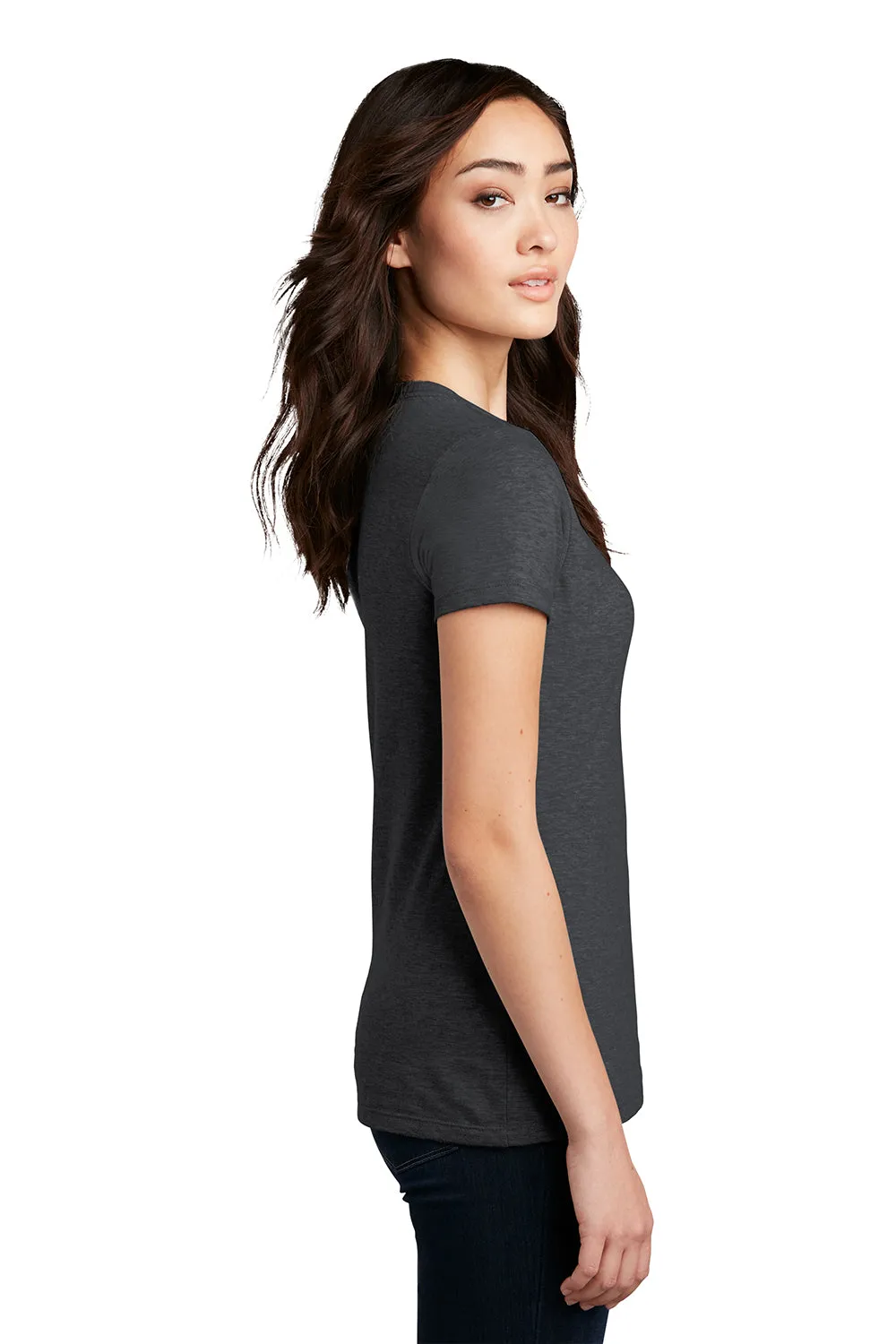 District Womens Perfect Blend Short Sleeve Crewneck T-Shirt - Heather Charcoal Grey  Buy new Clothing District