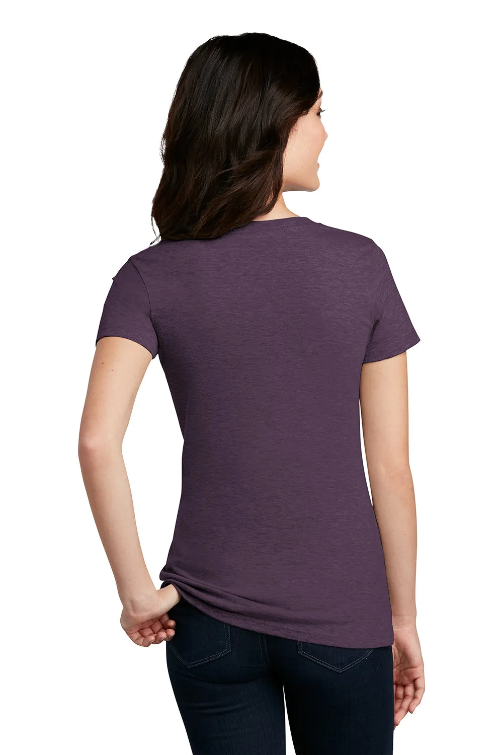 District Womens Perfect Blend Short Sleeve Crewneck T-Shirt - Heather Eggplant Purple  Buy new Clothing District