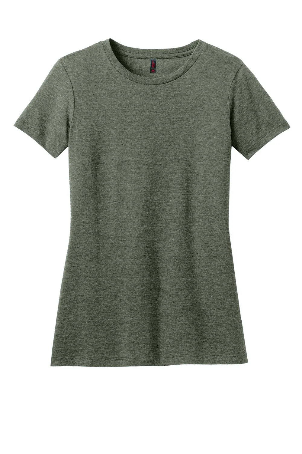District Womens Perfect Blend Short Sleeve Crewneck T-Shirt - Heather Olive Green  Buy new Clothing District