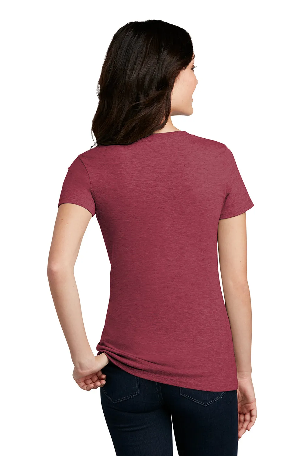 District Womens Perfect Blend Short Sleeve Crewneck T-Shirt - Heather Red  Buy new Clothing District
