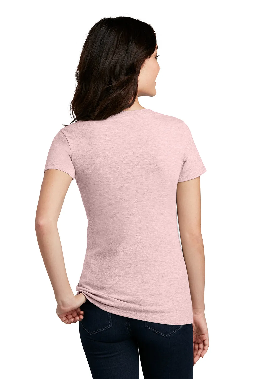 District Womens Perfect Blend Short Sleeve V-Neck T-Shirt - Heather Lavender  Buy new Clothing District