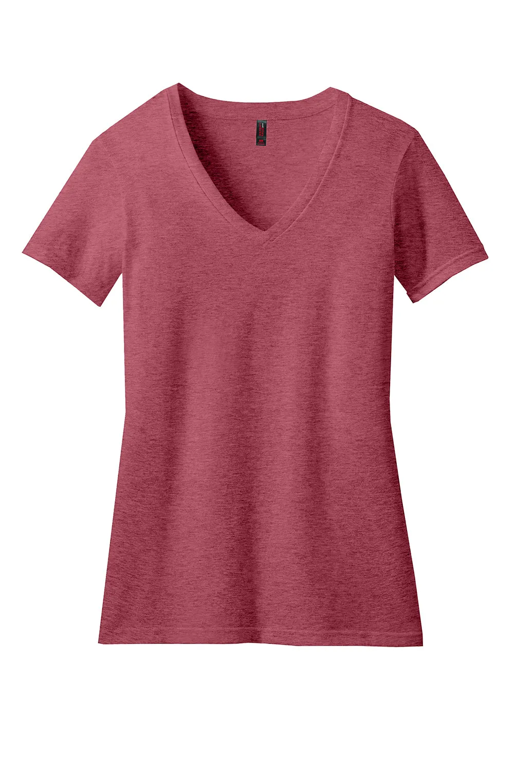 District Womens Perfect Blend Short Sleeve V-Neck T-Shirt - Heather Red  Buy new Clothing District