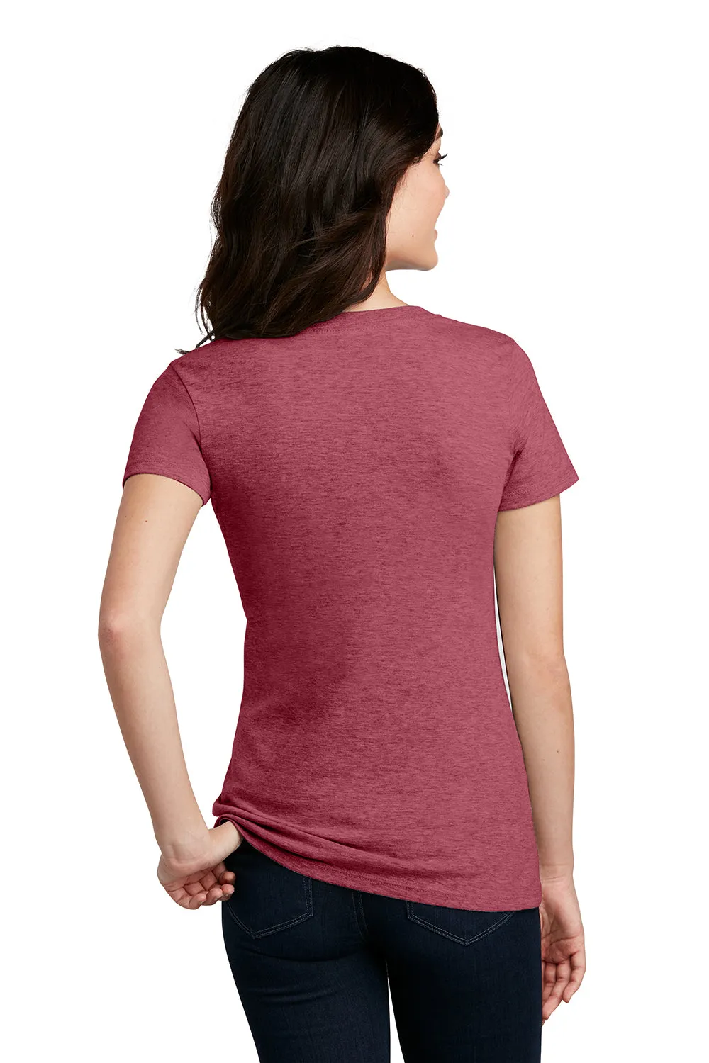 District Womens Perfect Blend Short Sleeve V-Neck T-Shirt - Heather Red  Buy new Clothing District