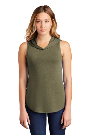 District Womens Perfect Sleeveless Hooded T-Shirt Hoodie - Military Green Frost - Closeout  Buy new Clothing District