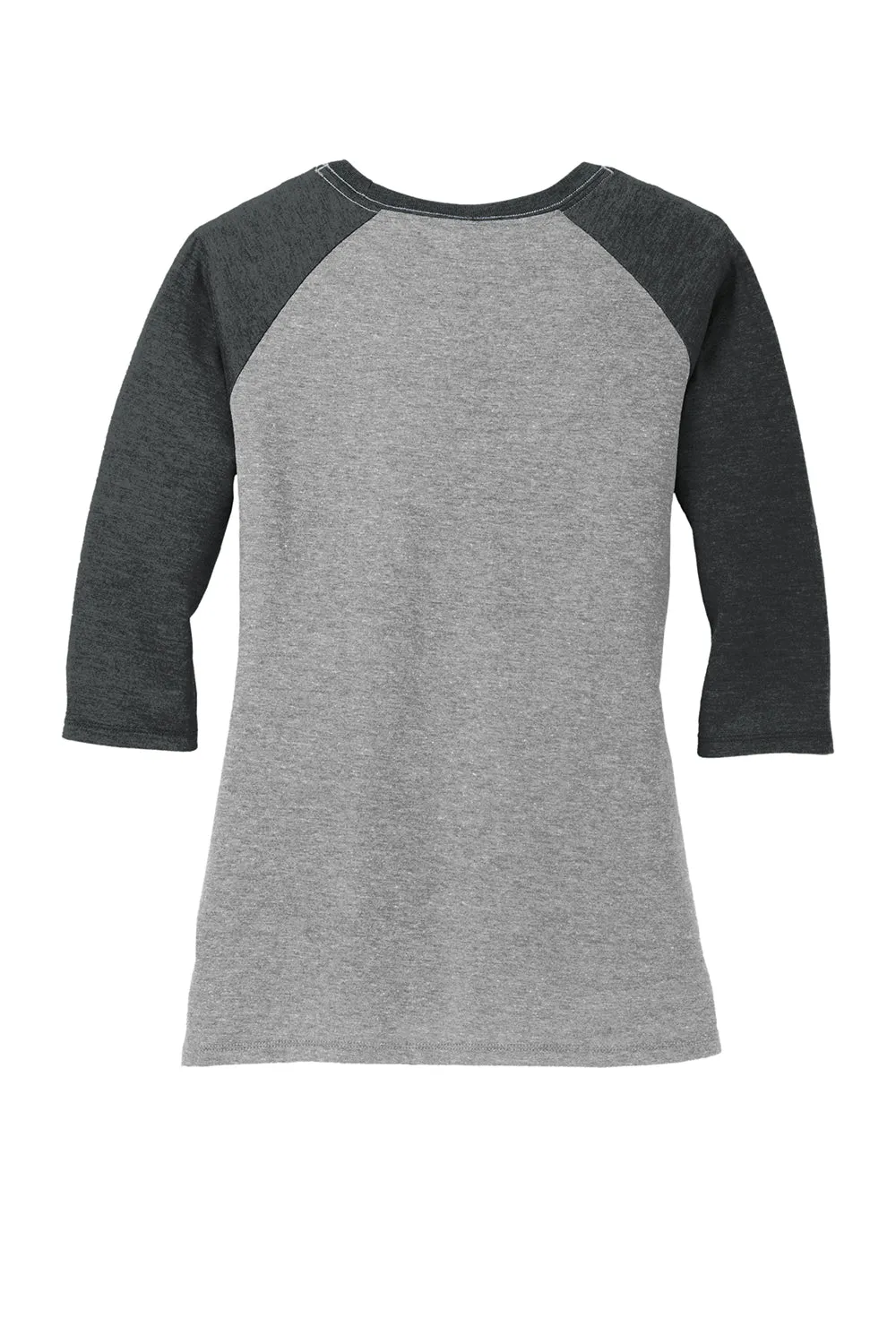 District Womens Perfect Tri 3/4 Sleeve Crewneck T-Shirt - Grey Frost/Black  Buy new Clothing District