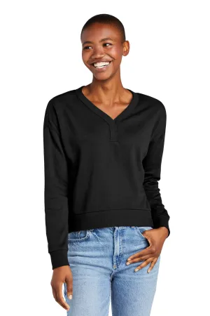 District Womens Perfect Tri Fleece V-Neck Sweatshirt - Black  Buy new Clothing District
