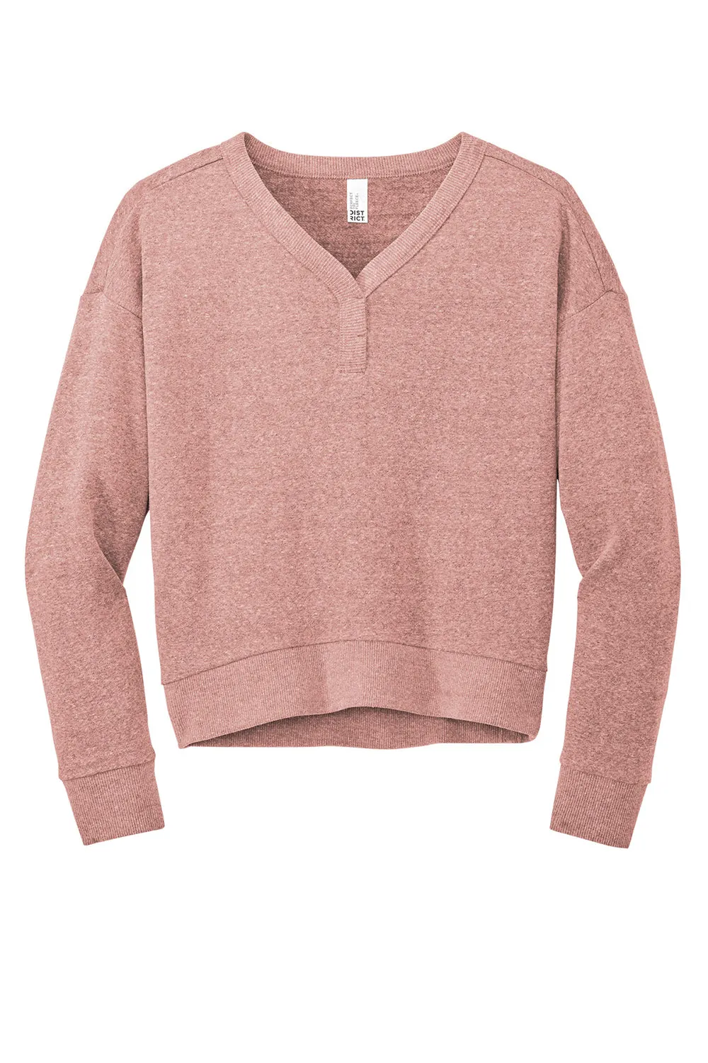 District Womens Perfect Tri Fleece V-Neck Sweatshirt - Blush Frost  Buy new Clothing District