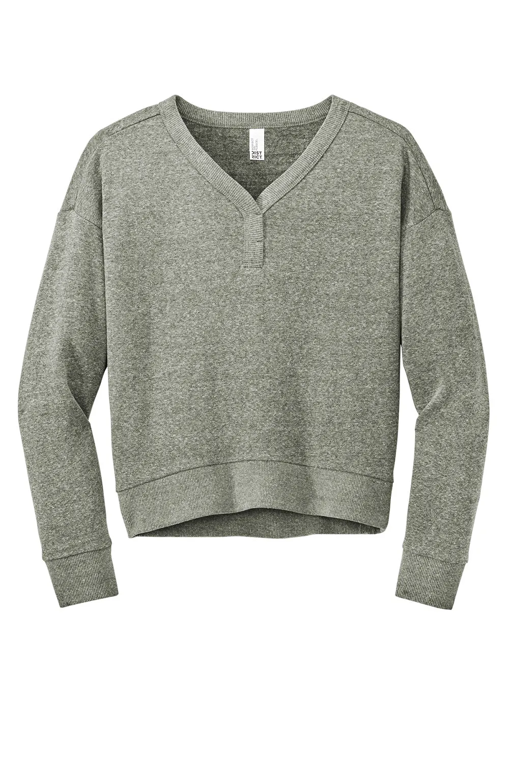District Womens Perfect Tri Fleece V-Neck Sweatshirt - Grey Frost  Buy new Clothing District