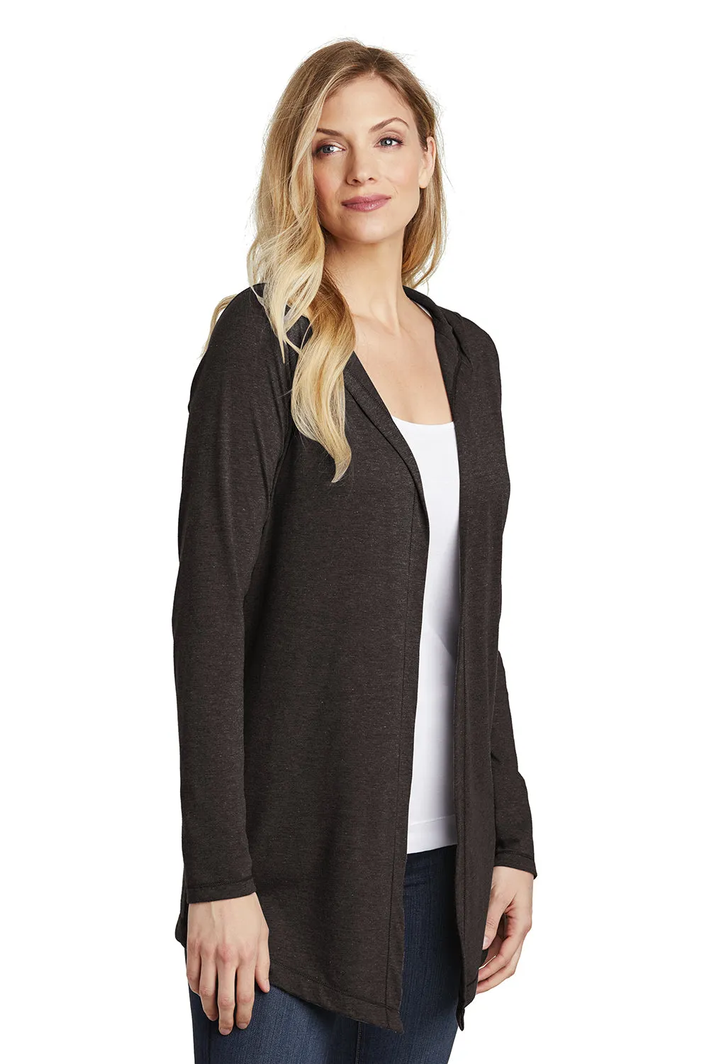 District Womens Perfect Tri Hooded Cardigan Sweater - Black Frost  Buy new Clothing District