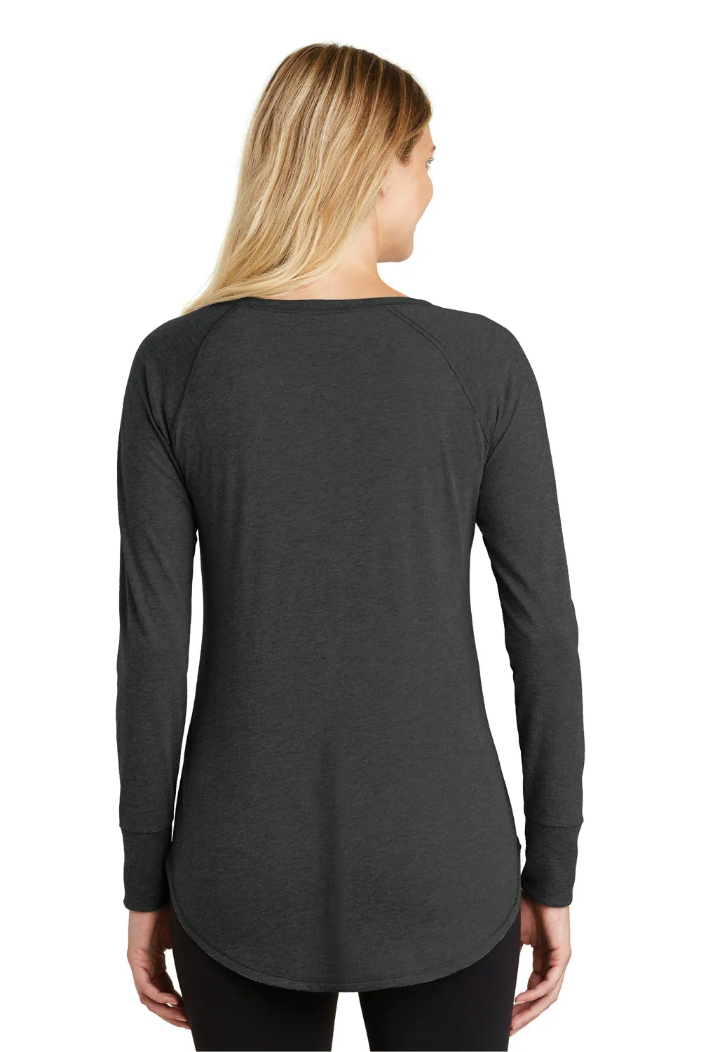 District Womens Perfect Tri Long Sleeve Crewneck T-Shirt - Black Frost  Buy new Clothing District