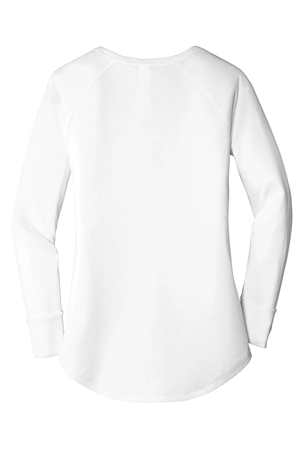 District Womens Perfect Tri Long Sleeve Crewneck T-Shirt - White  Buy new Clothing District