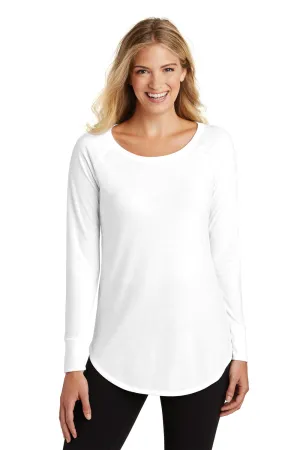 District Womens Perfect Tri Long Sleeve Crewneck T-Shirt - White  Buy new Clothing District
