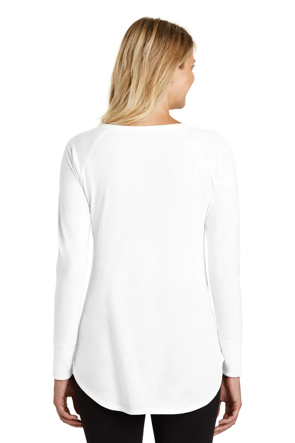 District Womens Perfect Tri Long Sleeve Crewneck T-Shirt - White  Buy new Clothing District