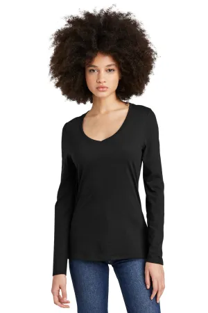 District Womens Perfect Tri Long Sleeve V-Neck T-Shirt - Black  Buy new Clothing District