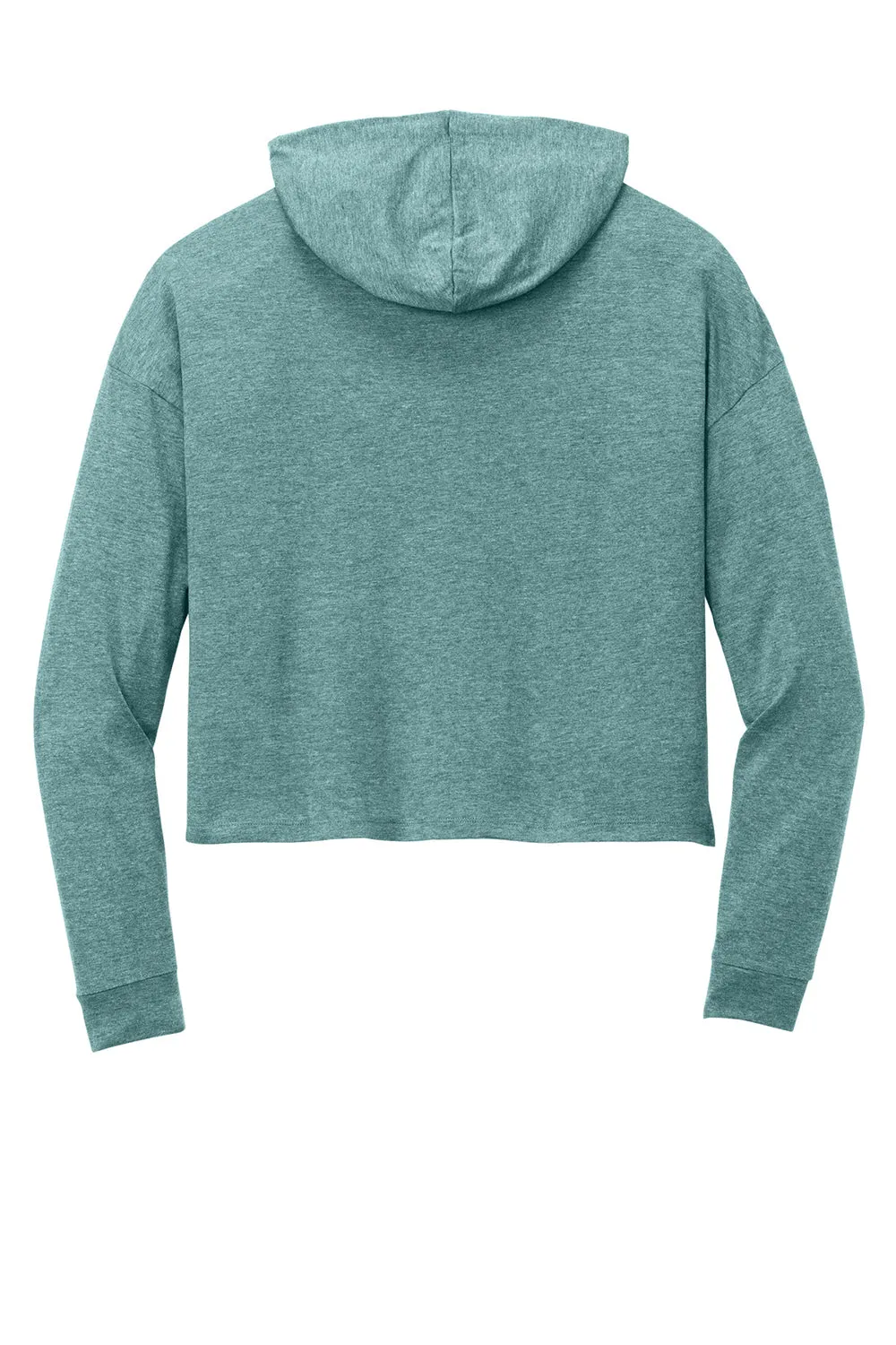 District Womens Perfect Tri Midi Hooded Sweatshirt Hoodie - Heather Eucalyptus Blue  Buy new Clothing District