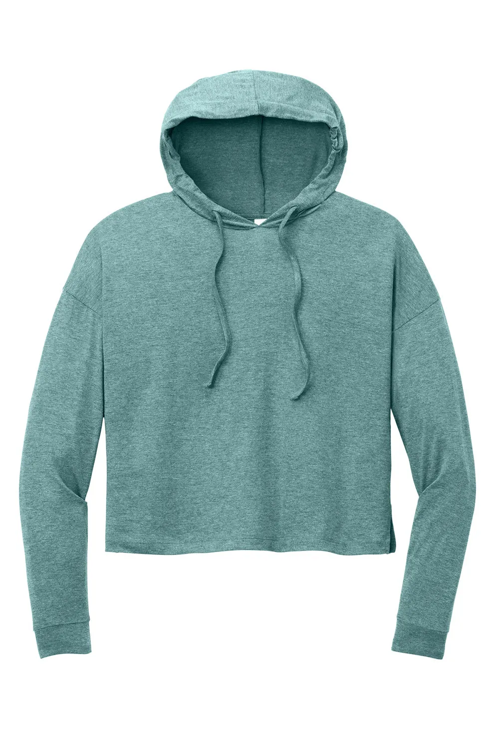 District Womens Perfect Tri Midi Hooded Sweatshirt Hoodie - Heather Eucalyptus Blue  Buy new Clothing District