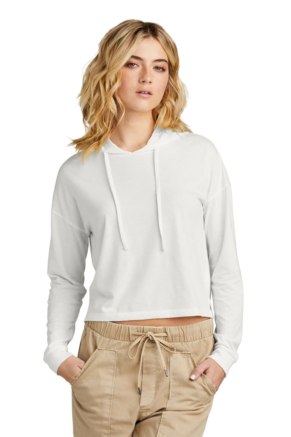District Womens Perfect Tri Midi Hooded Sweatshirt Hoodie - Natural  Buy new Clothing District