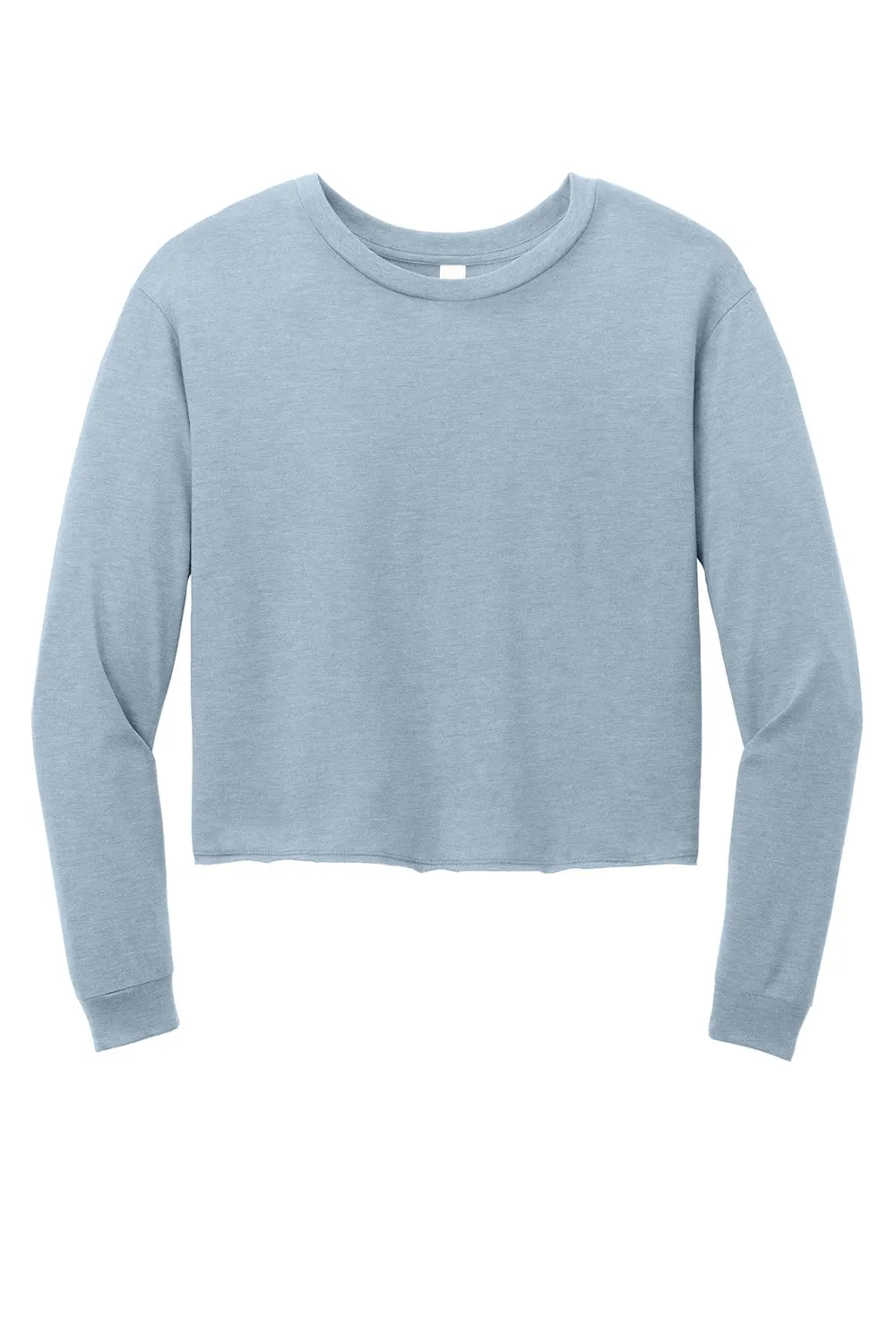 District Womens Perfect Tri Midi Long Sleeve Crewneck T-Shirt - Heather Flint Blue  Buy new Clothing District