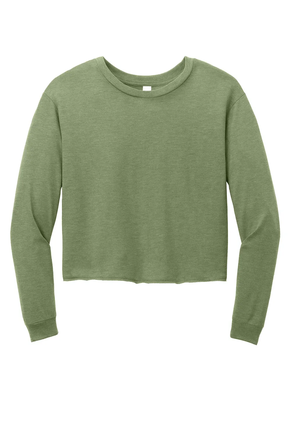 District Womens Perfect Tri Midi Long Sleeve Crewneck T-Shirt - Military Green Frost  Buy new Clothing District