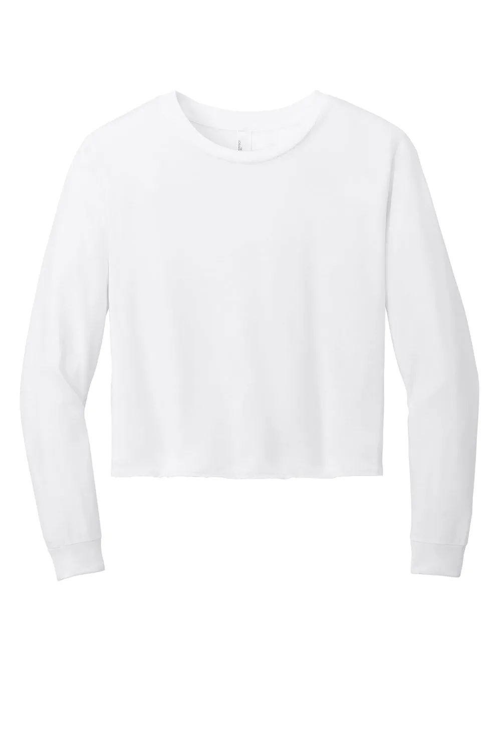 District Womens Perfect Tri Midi Long Sleeve Crewneck T-Shirt - White  Buy new Clothing District