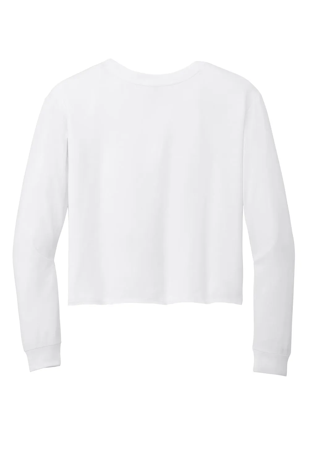 District Womens Perfect Tri Midi Long Sleeve Crewneck T-Shirt - White  Buy new Clothing District