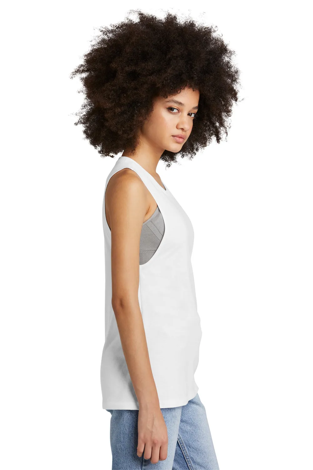 District Womens Perfect Tri Muscle Tank Top - White  Buy new Clothing District
