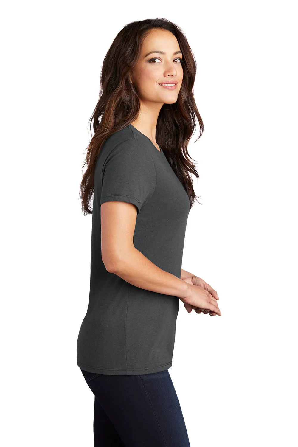 District Womens Perfect Tri Short Sleeve Crewneck T-Shirt - Charcoal Grey  Buy new Clothing District