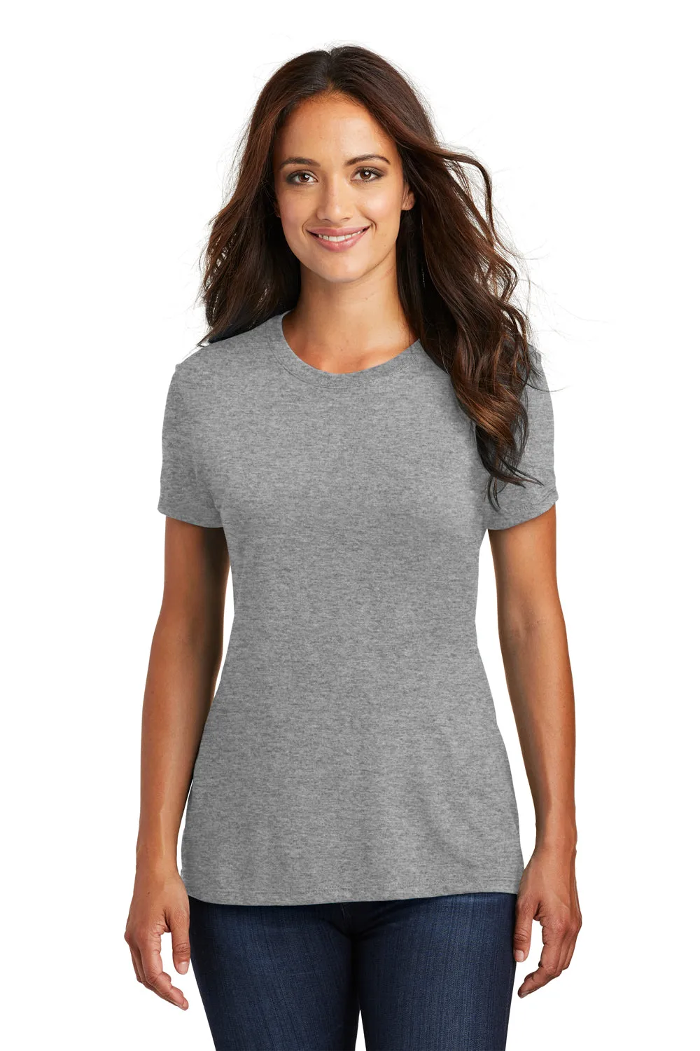 District Womens Perfect Tri Short Sleeve Crewneck T-Shirt - Grey Frost  Buy new Clothing District