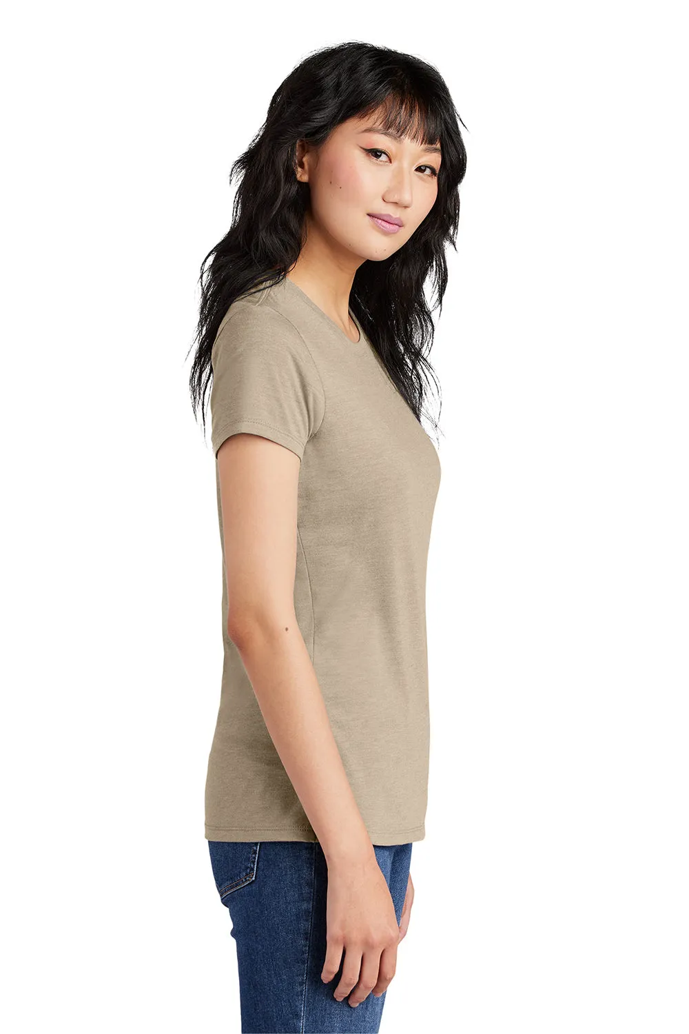 District Womens Perfect Tri Short Sleeve Crewneck T-Shirt - Heather Desert Tan  Buy new Clothing District